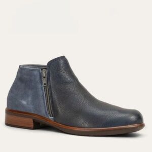 Naot Helm Bootie | Ink Leather/Midnight Blue Suede | Excellent Used | Size EU 38